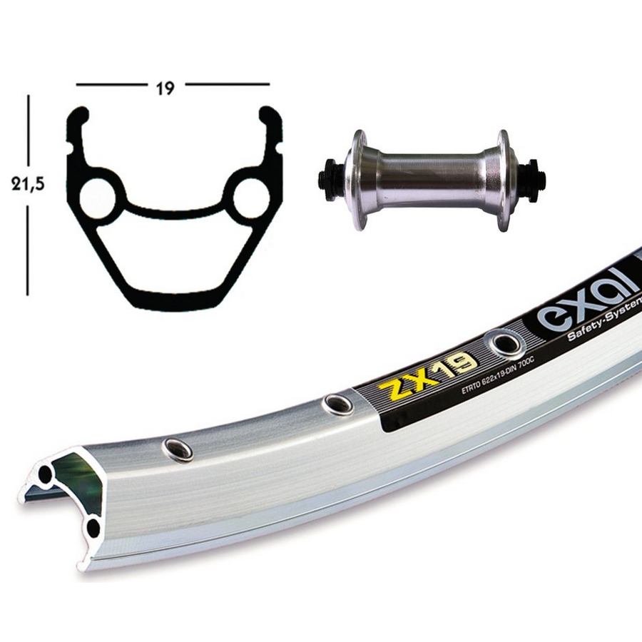 Rueda Delantera Completa 26 x 1.90 EXAL ZX 19 RM-40 Buje Quick Release
