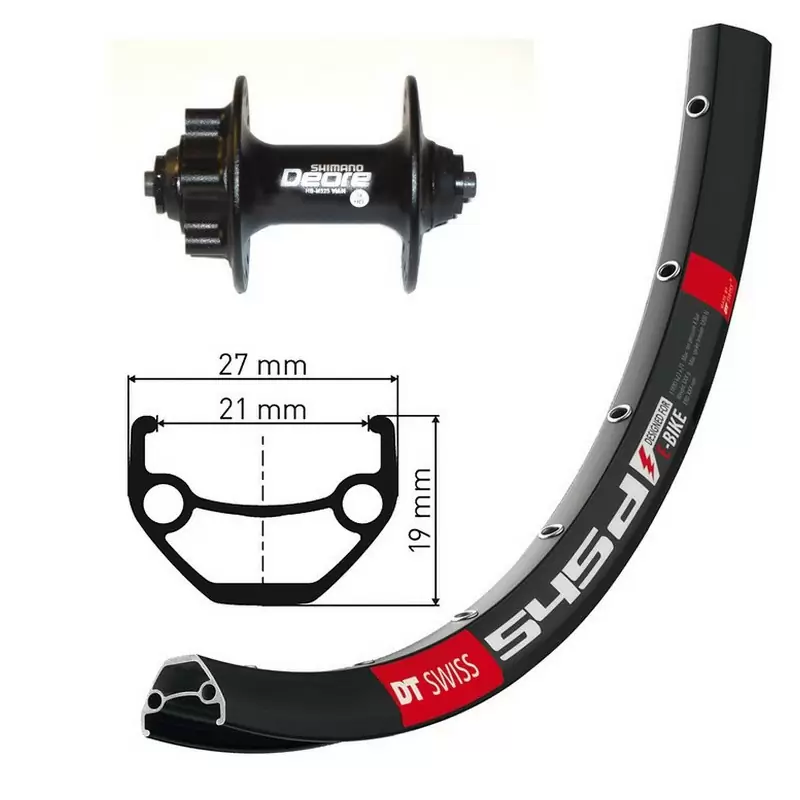 Rueda delantera 26x1.90 '' QR100MM DT SWISS 545 SCO Nero - image