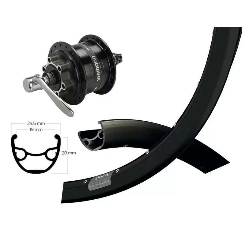 Rueda delantera 29 '' Dinamo DH3D32 Ryde Rival 19 QR100 mm Disco negro - image