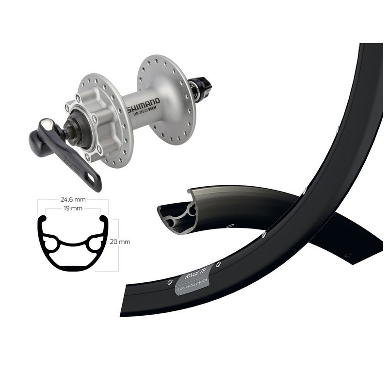 Rueda delantera 29 '' QR100MM RYDE Rival 19 disco disco nero/plata