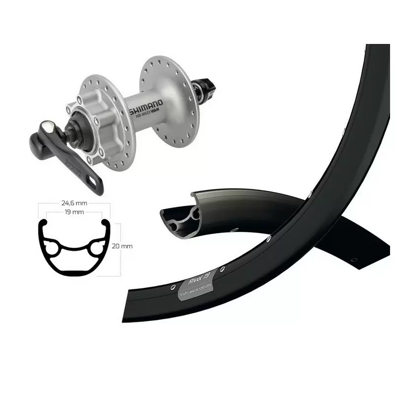 Rueda delantera 29 '' QR100MM RYDE Rival 19 disco disco nero/plata - image