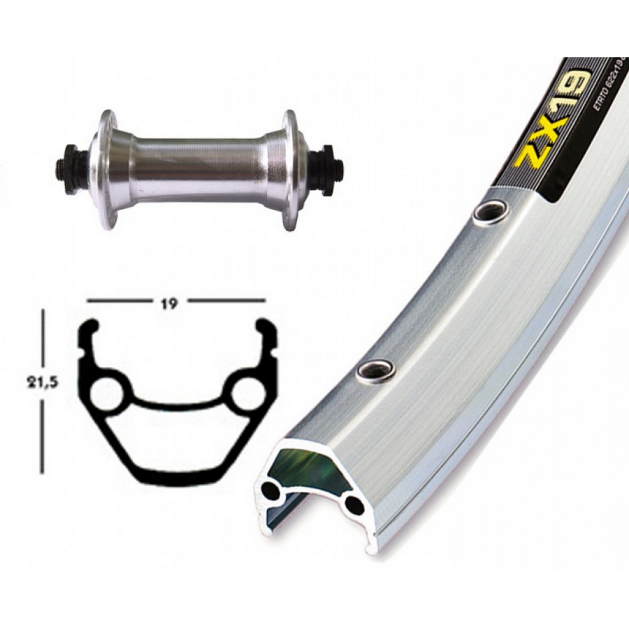 Rueda Delantera Completa 28'' x 1.75 EXAL ZX 19 RM-40 Buje Quick Release