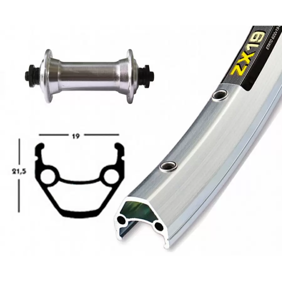 Rueda Delantera Completa 28'' x 1.75 EXAL ZX 19 RM-40 Buje Quick Release - image