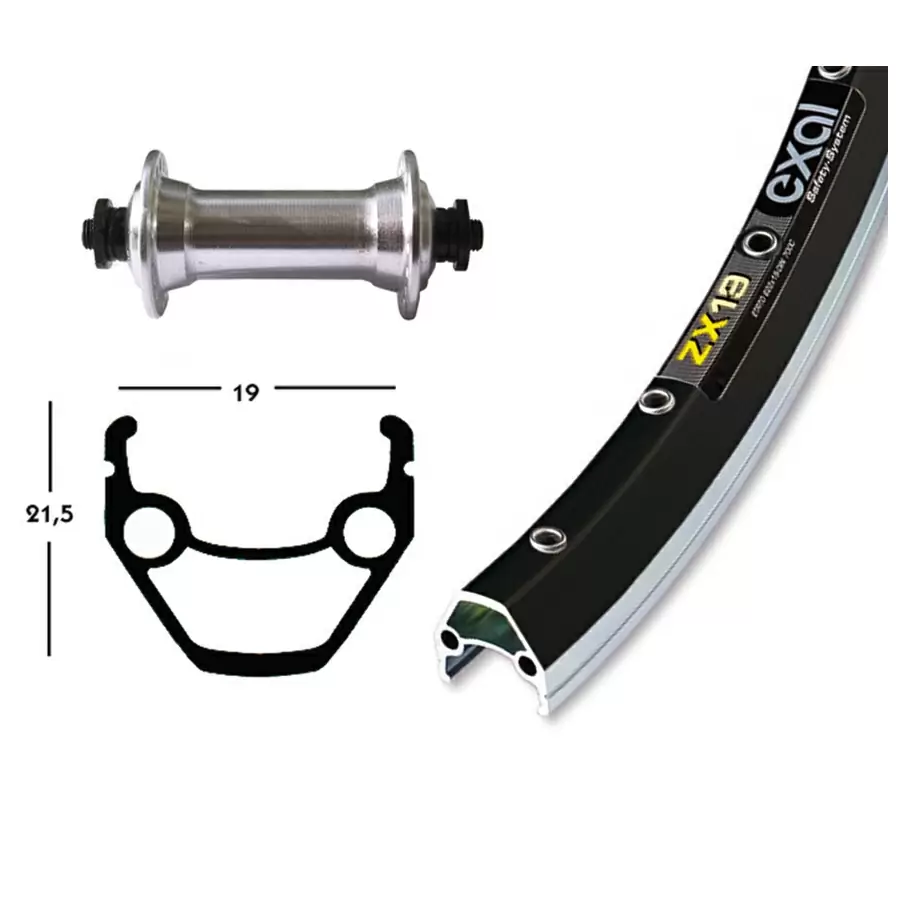 Rueda Delantera Completa 28'' x 1.75 EXAL ZX 19 RM-40 Buje Quick Release - image