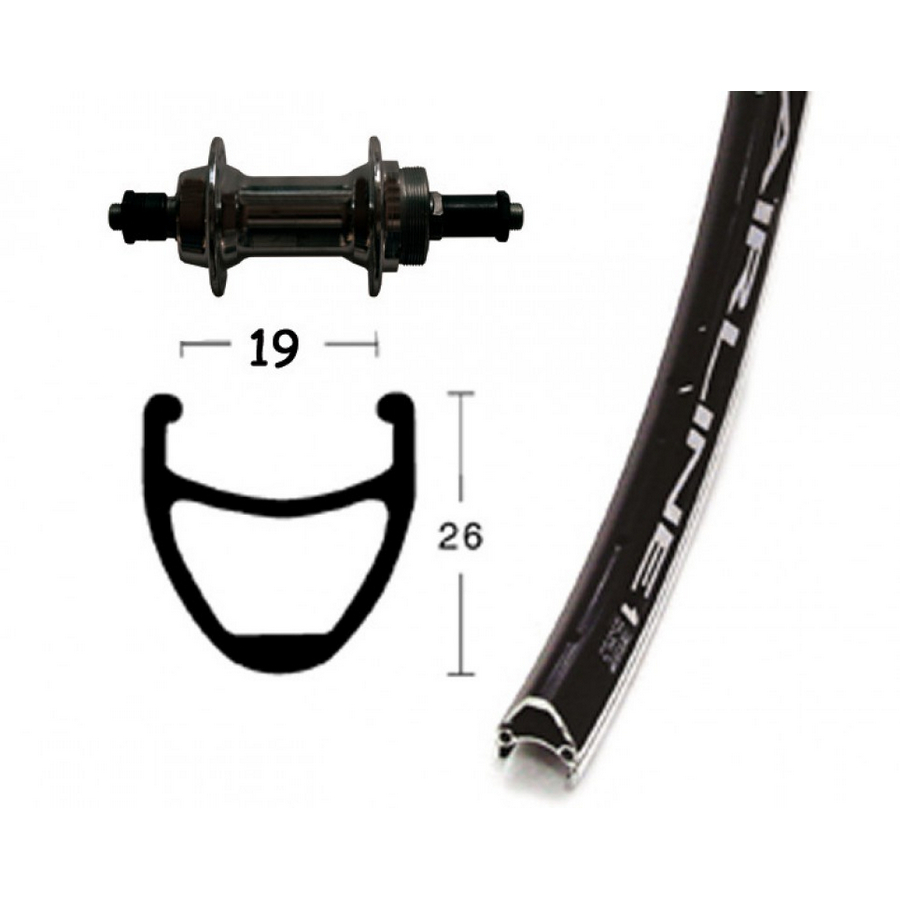 Rueda Trasera Completa 28'' x 1.75 Vuelta Airliner 6/7v Negra