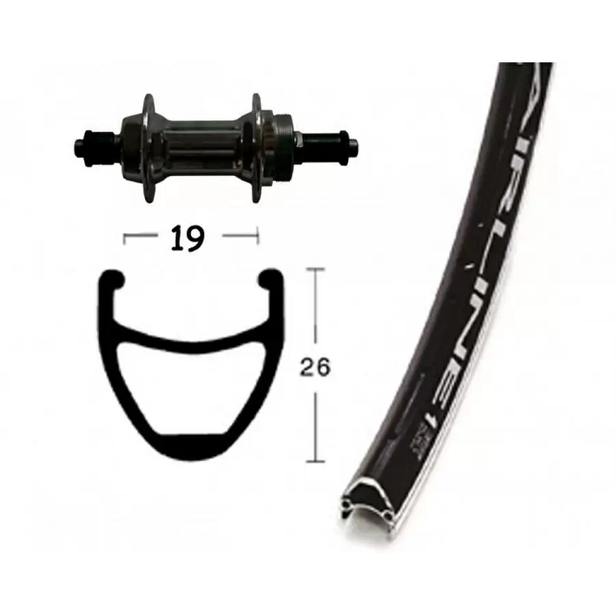 Rueda Trasera Completa 28'' x 1.75 Vuelta Airliner 6/7v Negra - image