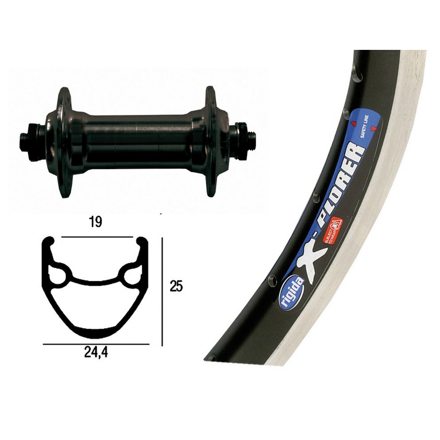 Rueda Delantera Completa 26 x 1.75 Rígida X-Plorer