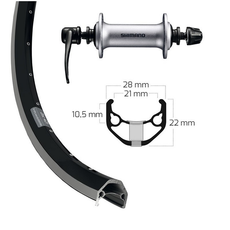 Ruota anteriore 26x1.75 Ryde Zac421 QR9x100mm Nero