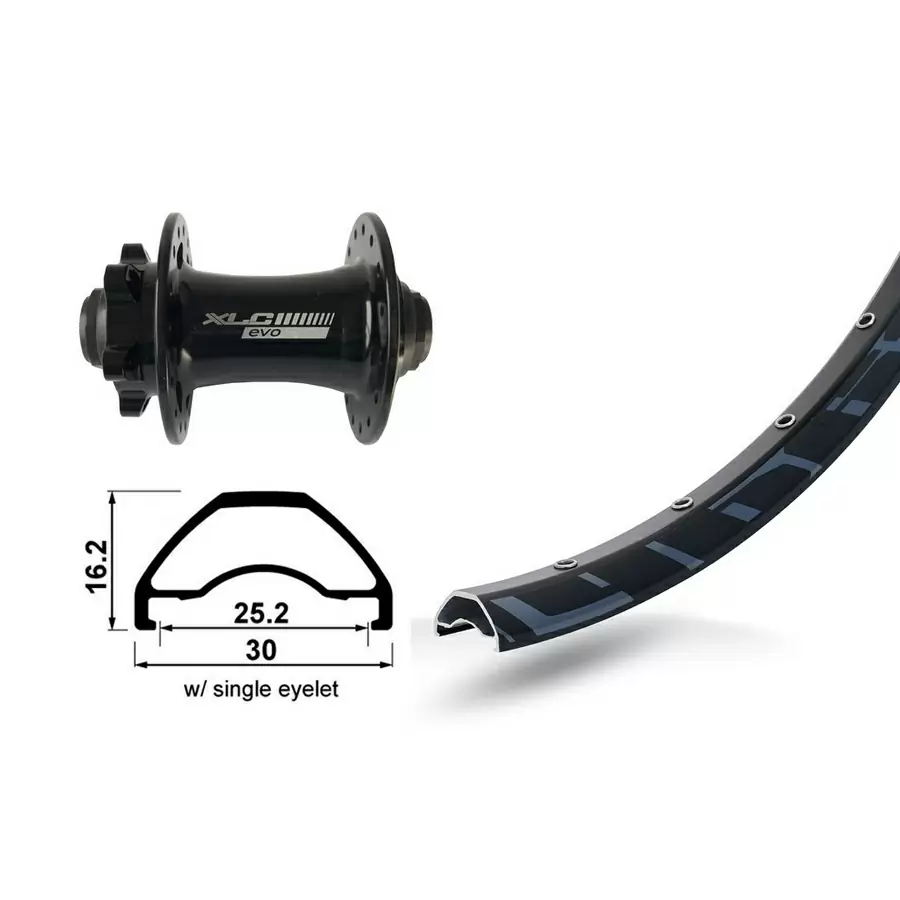 Rueda Delantera 27.5'' 25mm 32H Rodi Ready 25 Freno Disco 6 Agujeros TA15x100mm Negra - image