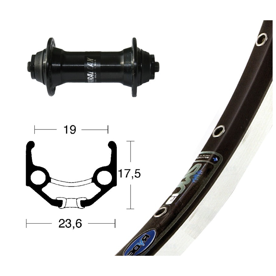 Rueda Delantera Completa 28 x 1.75 Rigida Zac 19 Shimano T3000 Buje Quick Release Negro