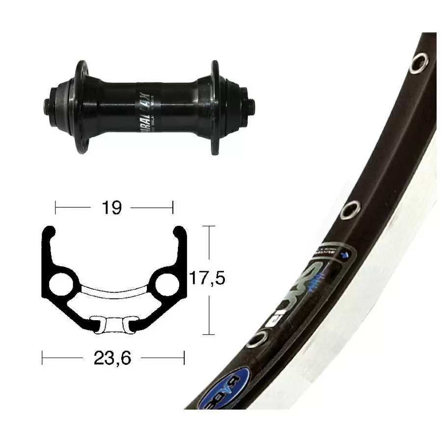 Rueda Delantera Completa 28 x 1.75 Rigida Zac 19 Shimano T3000 Buje Quick Release Negro - image