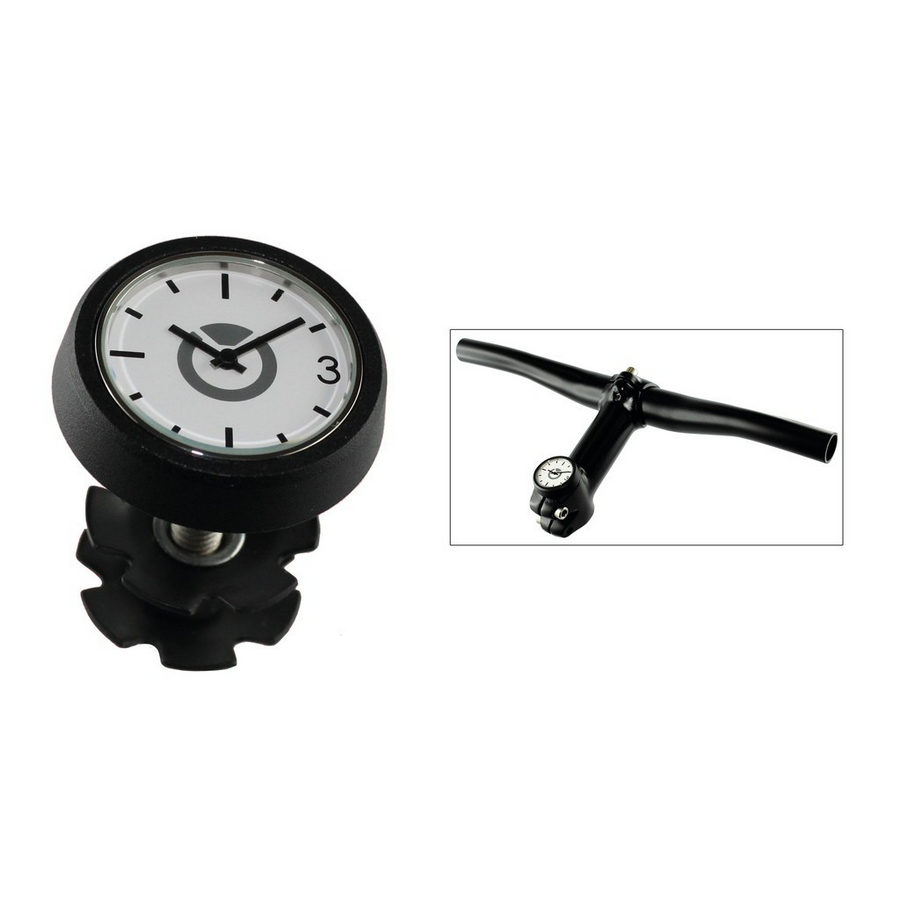 Ahead top cap 1-1/8'' headset with analogue clock black