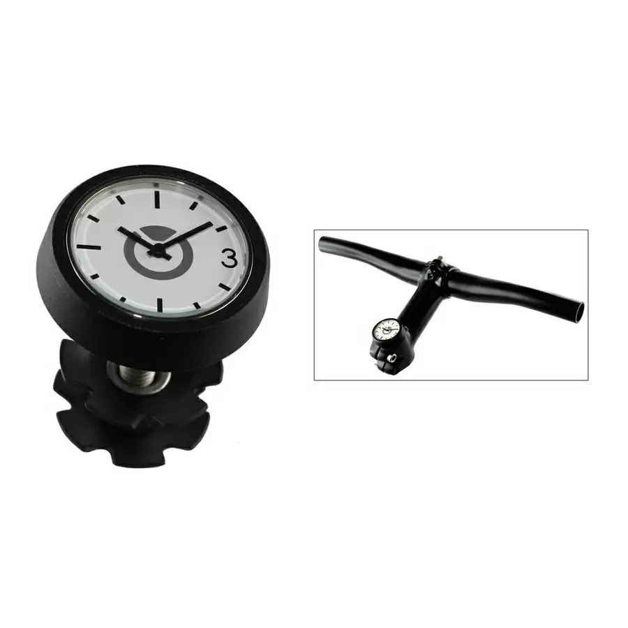 Ahead top cap 1-1/8'' headset with analogue clock black - image
