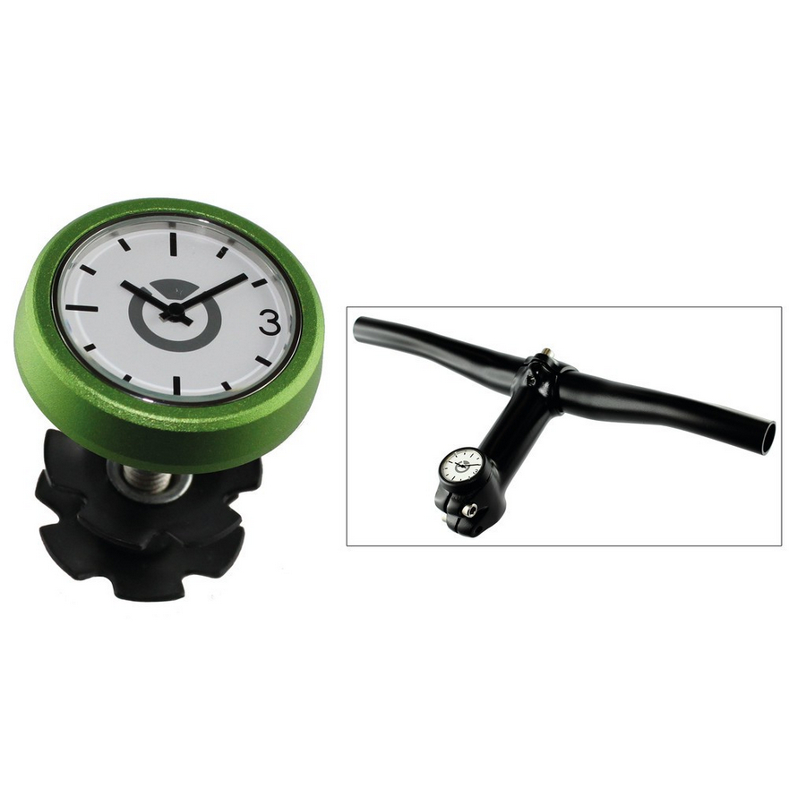 Ahead top cap 1-1/8'' headset with analogue clock green