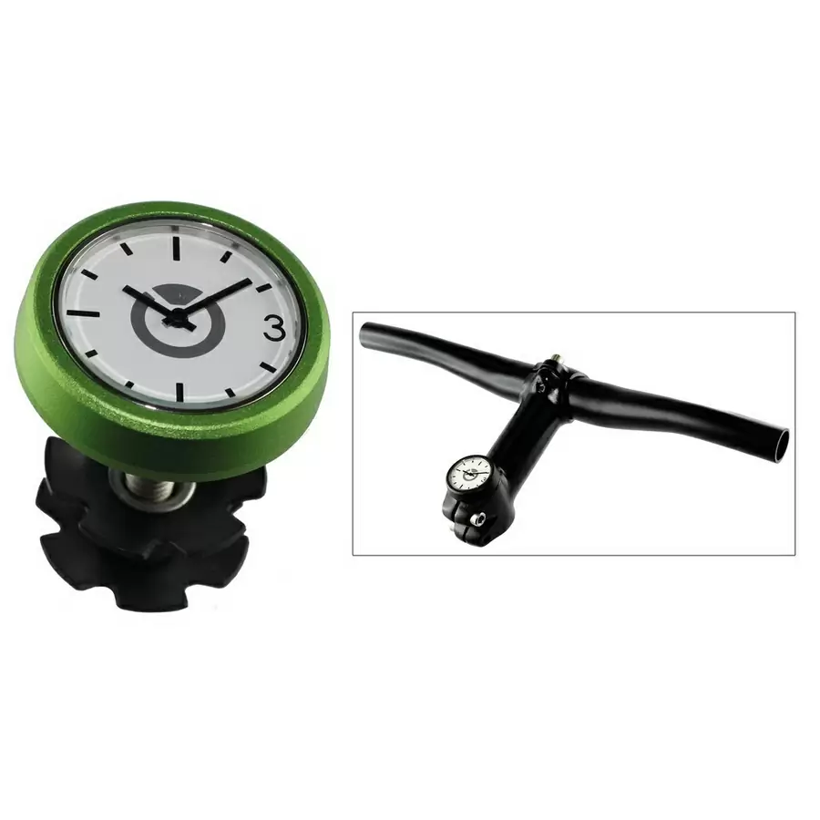 Ahead top cap 1-1/8'' headset with analogue clock green - image