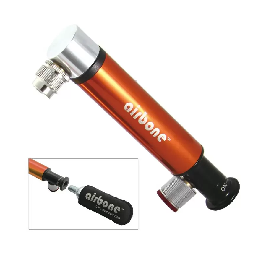 ZT-724 Mini pompe double Co2 130 mm support orange inclus - image