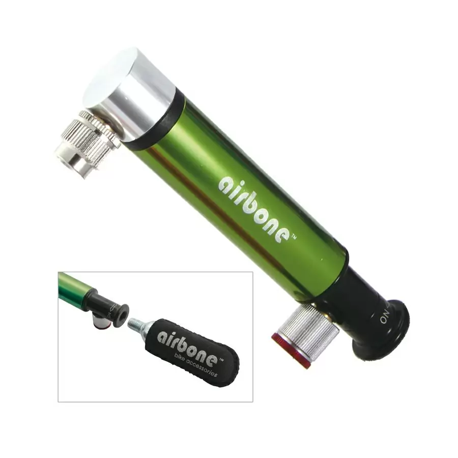 ZT-724 Mini Bomba Doble Co2 130mm Verde Soporte Incluido - image
