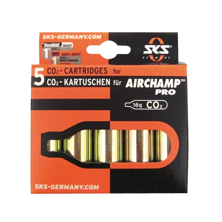 Co2 spare cartridges set Air Champ Pro 5 pcs non-threaded