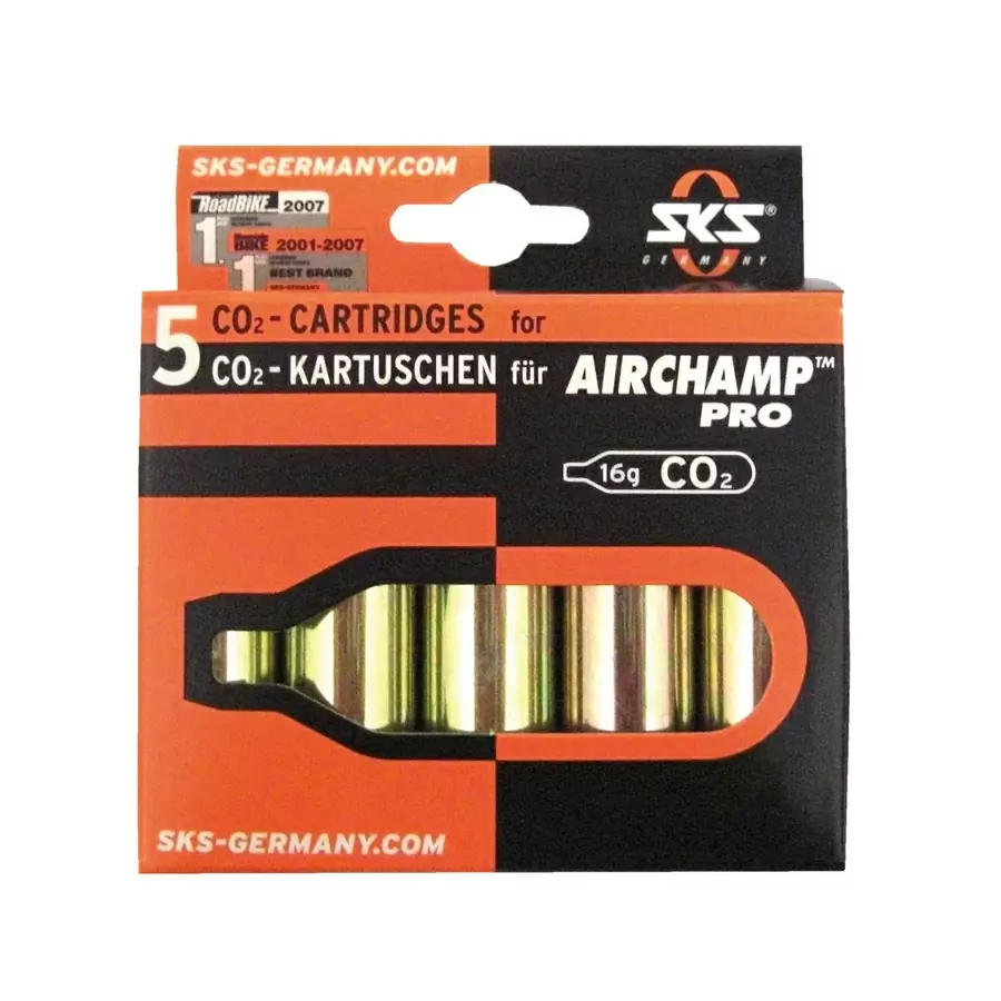 Co2 spare cartridges set Air Champ Pro 5 pcs non-threaded - image