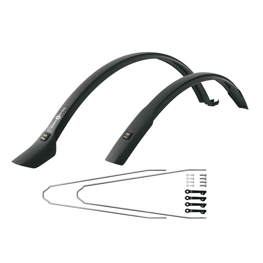 Parafanghi inseribili Velo 42 Urban nero 28'' con supporti