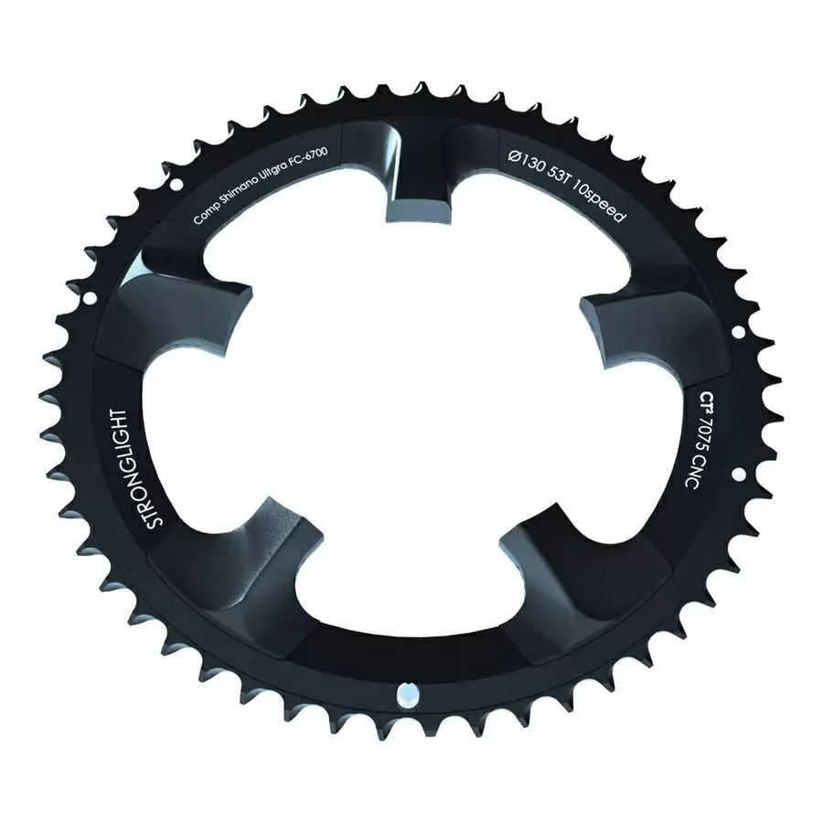 Corona ultegra 110mm interna 36 denti alluminio nero - image