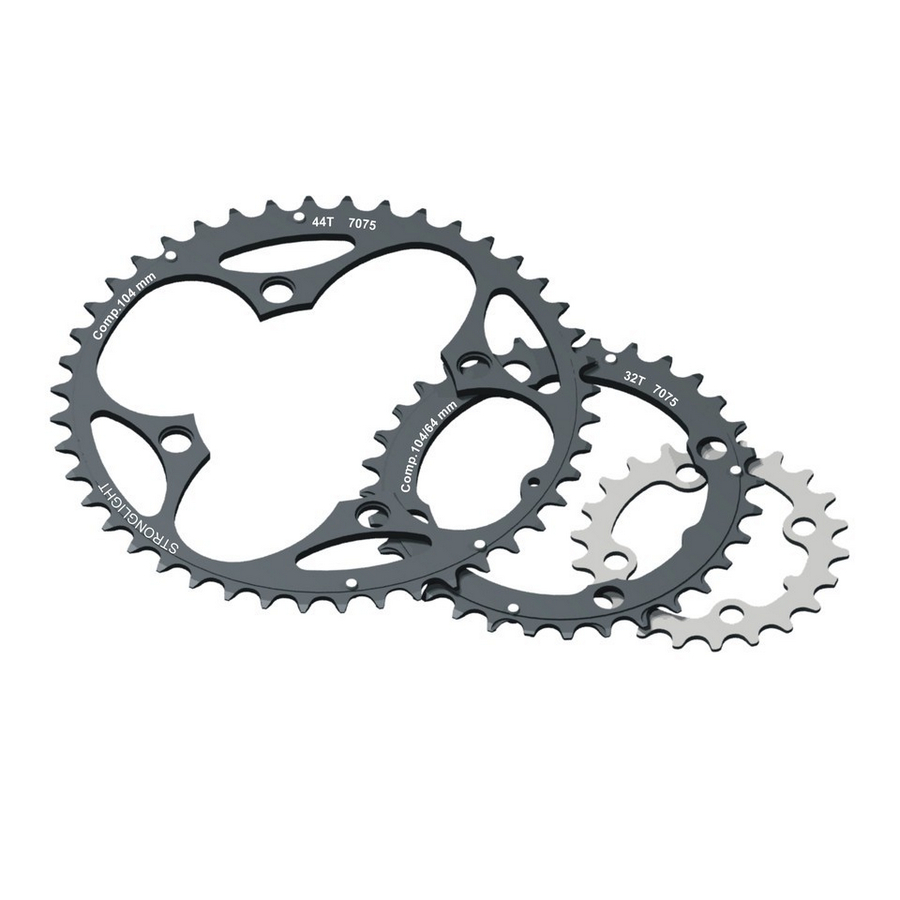 Anel de corrente mtb 104/64 tipo xc ct² externo 44 dentes preto 9 velocità