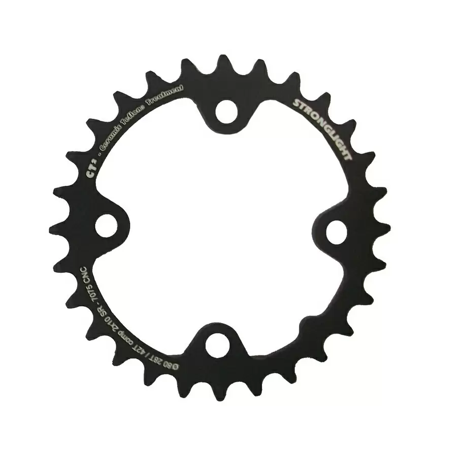 kettenblatt intern mtb 120/80 für sram 2x10 27 zähne 7075-t6 aluminium schwarz - image