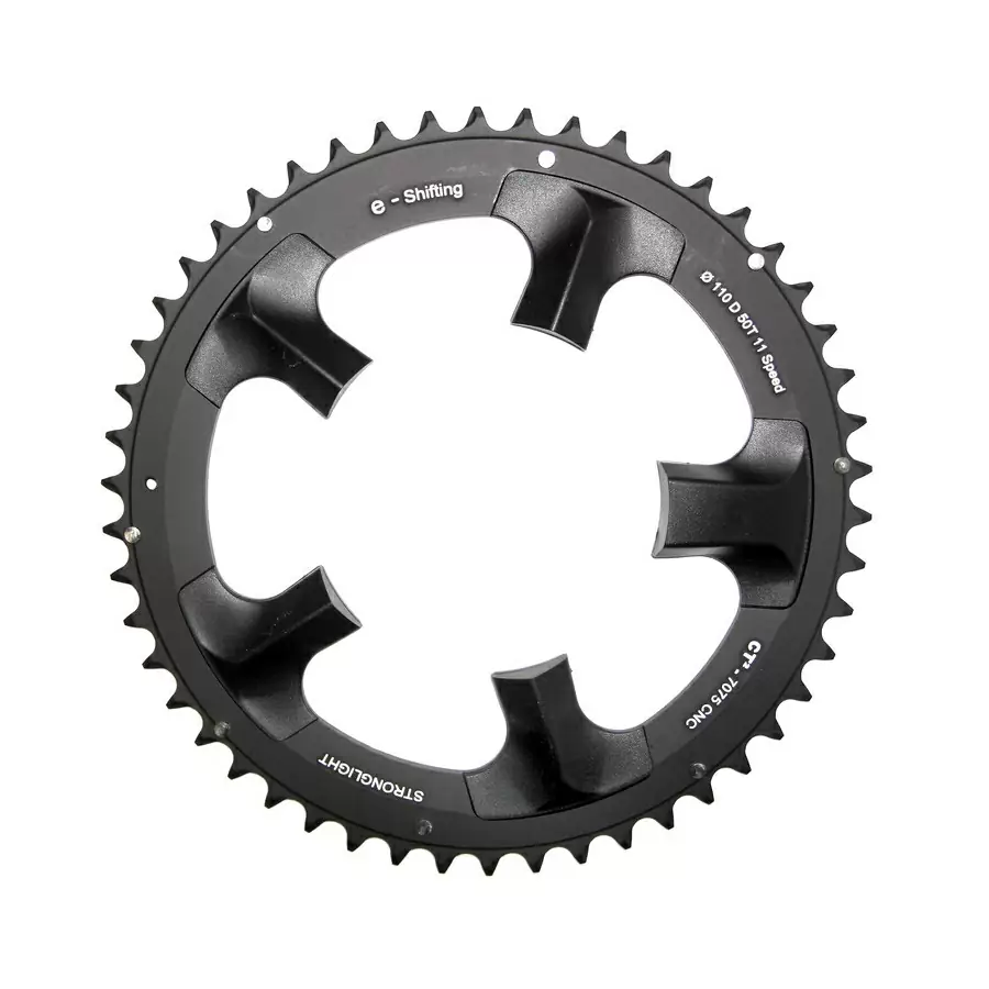anel de corrente e-shifting dura ace 110mm externo 53 dentes preto - image