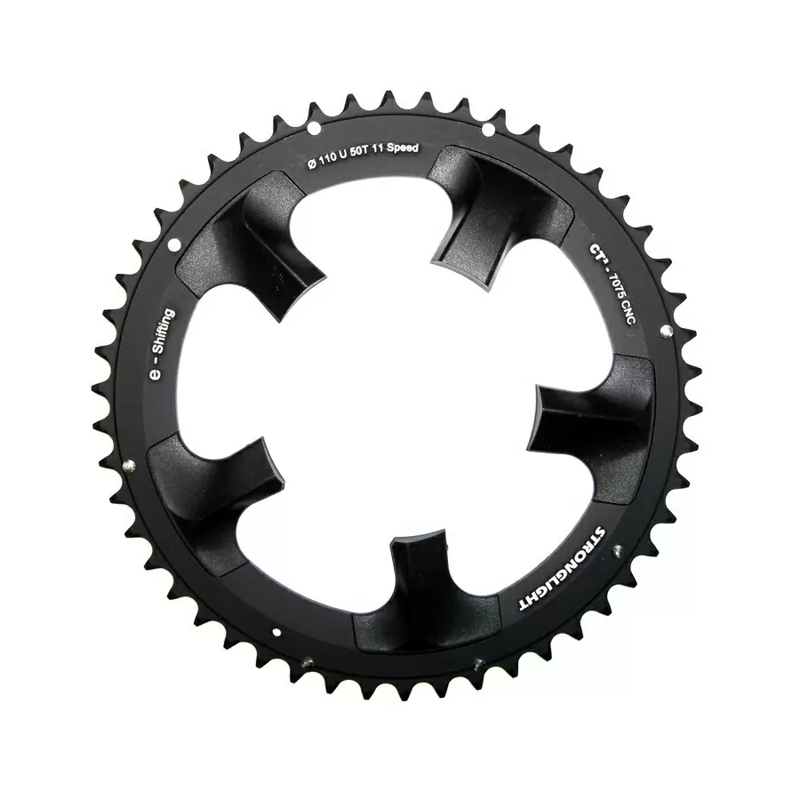 kettenblatt e-shifting ultegra 110mm outdoor 50 zähne aluminium schwarz - image