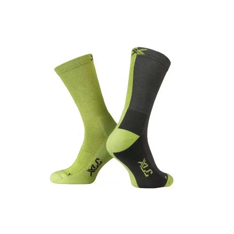 MTB Socks CS-L02 Neon Yellow/Grey Size XS (36-38) - image