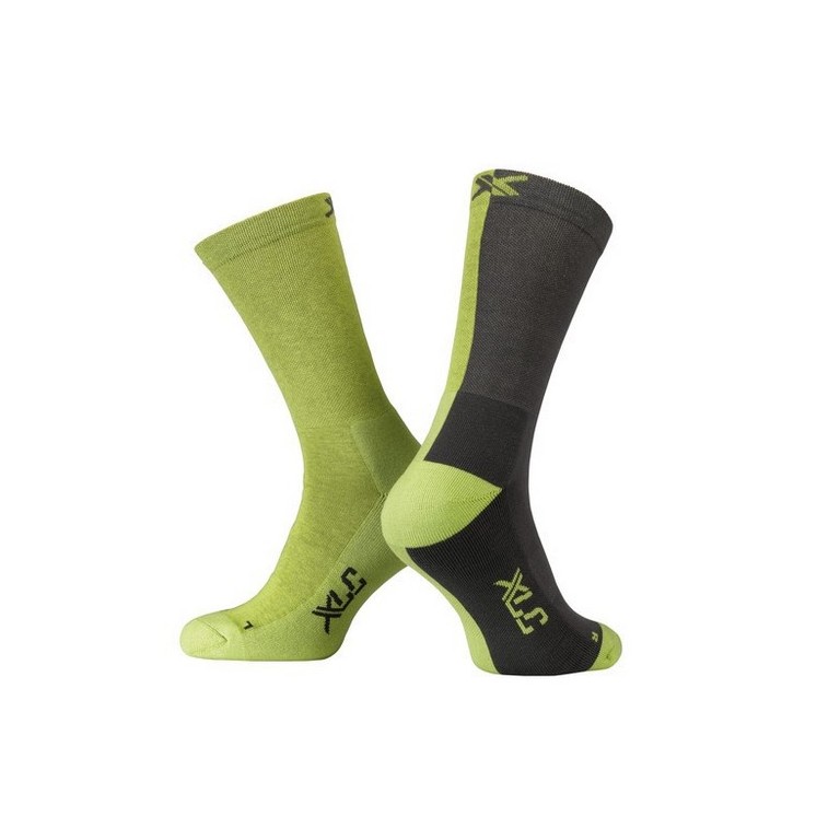 MTB Socks CS-L02 Neon Yellow/Grey Size S/M (39-41)