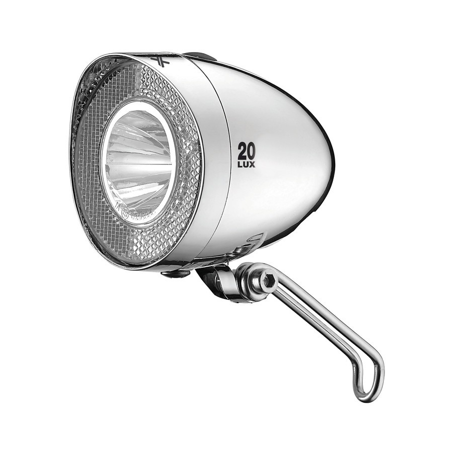 CL-F20 Luz frontal bateria led com suporte universal prata 20 lux