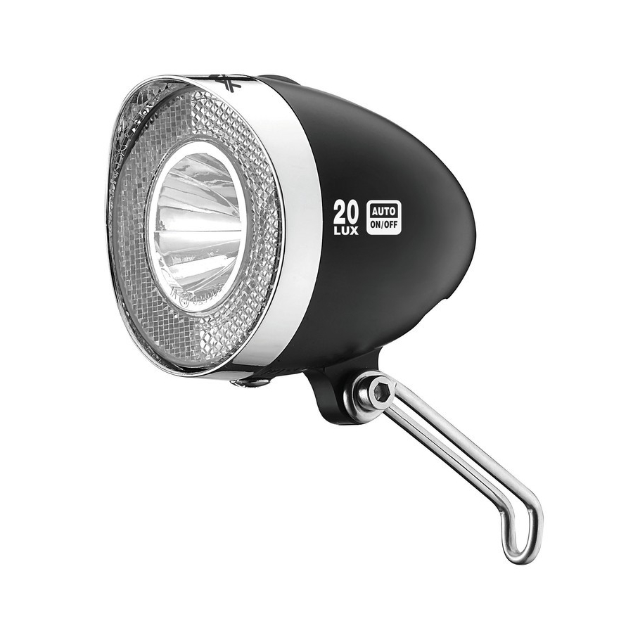 Headlight LED retro 20 lux CL-D03 black with switch