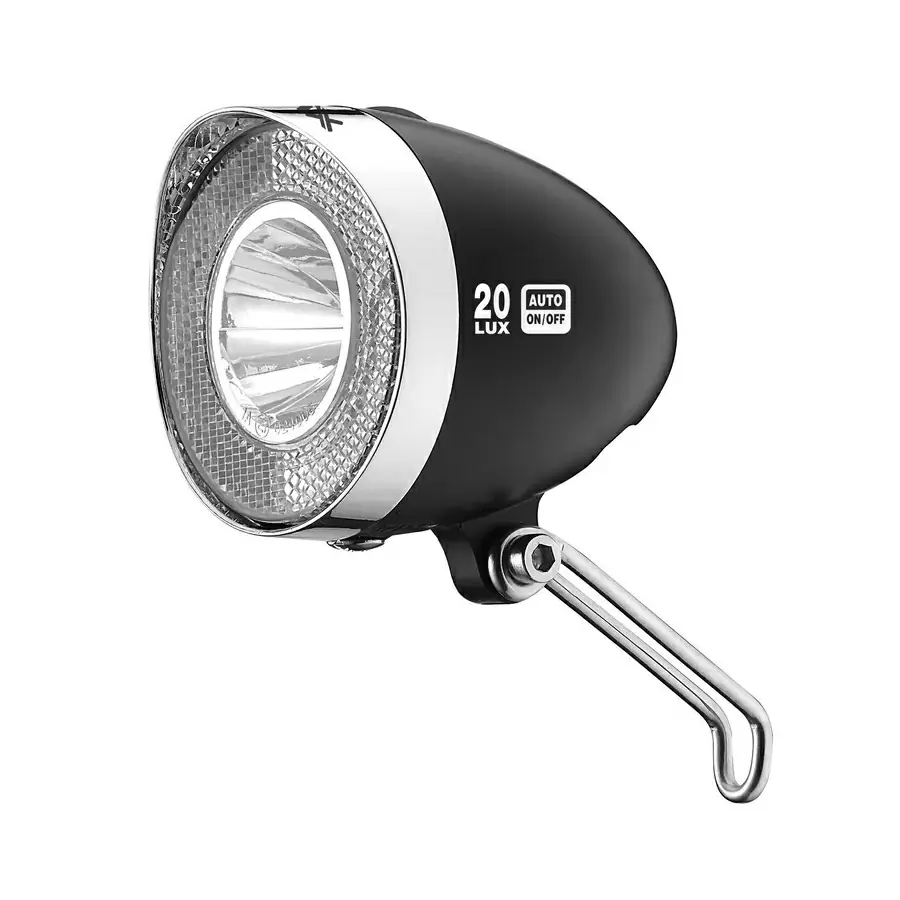 Headlight LED retro 20 lux CL-D03 black with switch - image