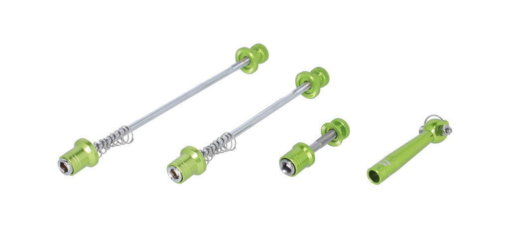 Quick Release Set Front/Rear QR-L08 Theft Protection Lime Green