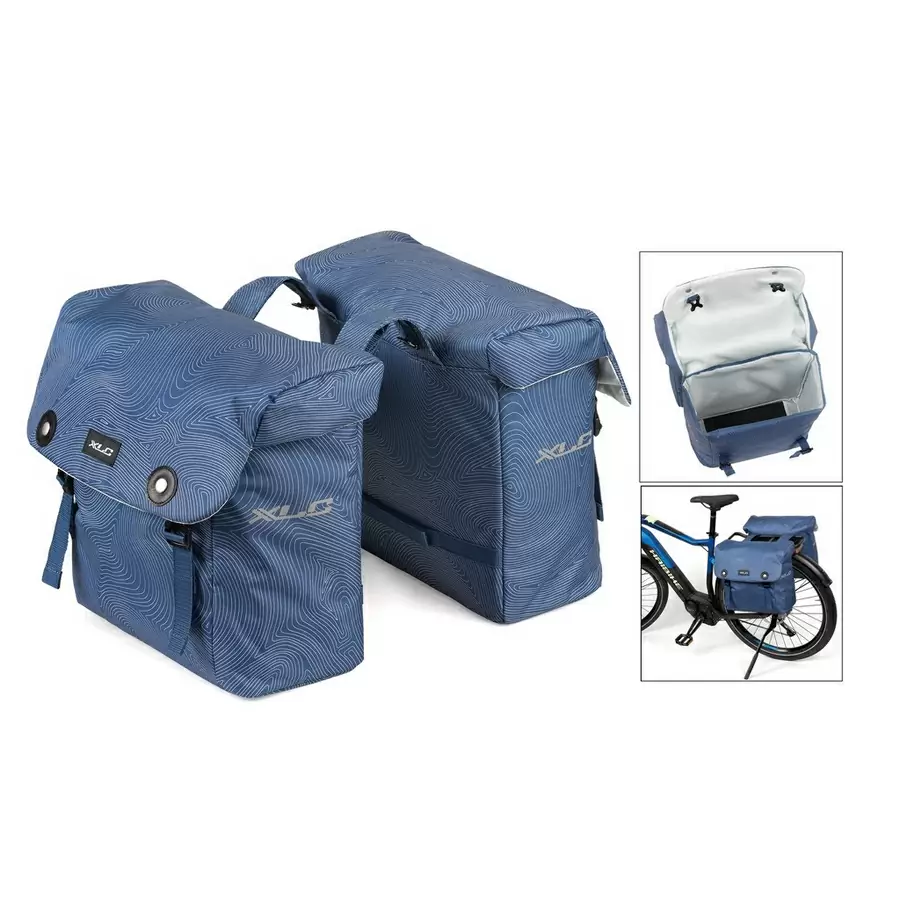 Conjunto de bolsa traseira dupla Luxus BA-S88 33L azul - image