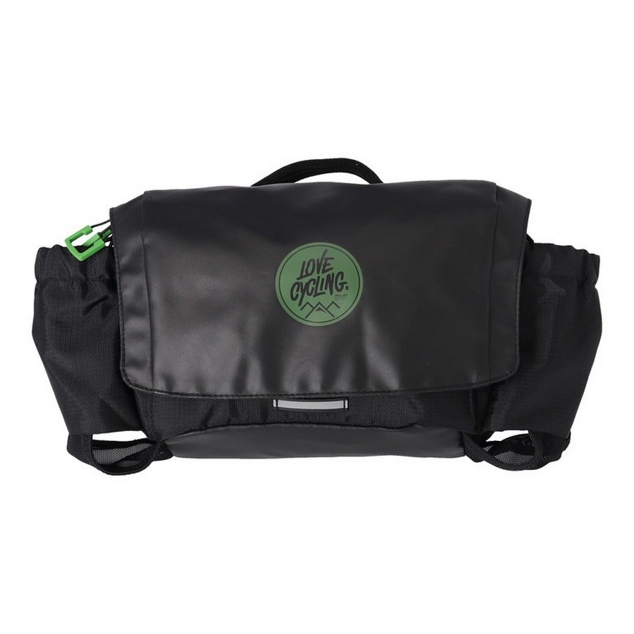 BA-H01 bum bag black/green, 27x21x8cm, 3.6 l