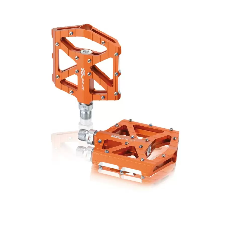 Coppia Pedali con piattaforma pd-m12 arancio alluminio - image