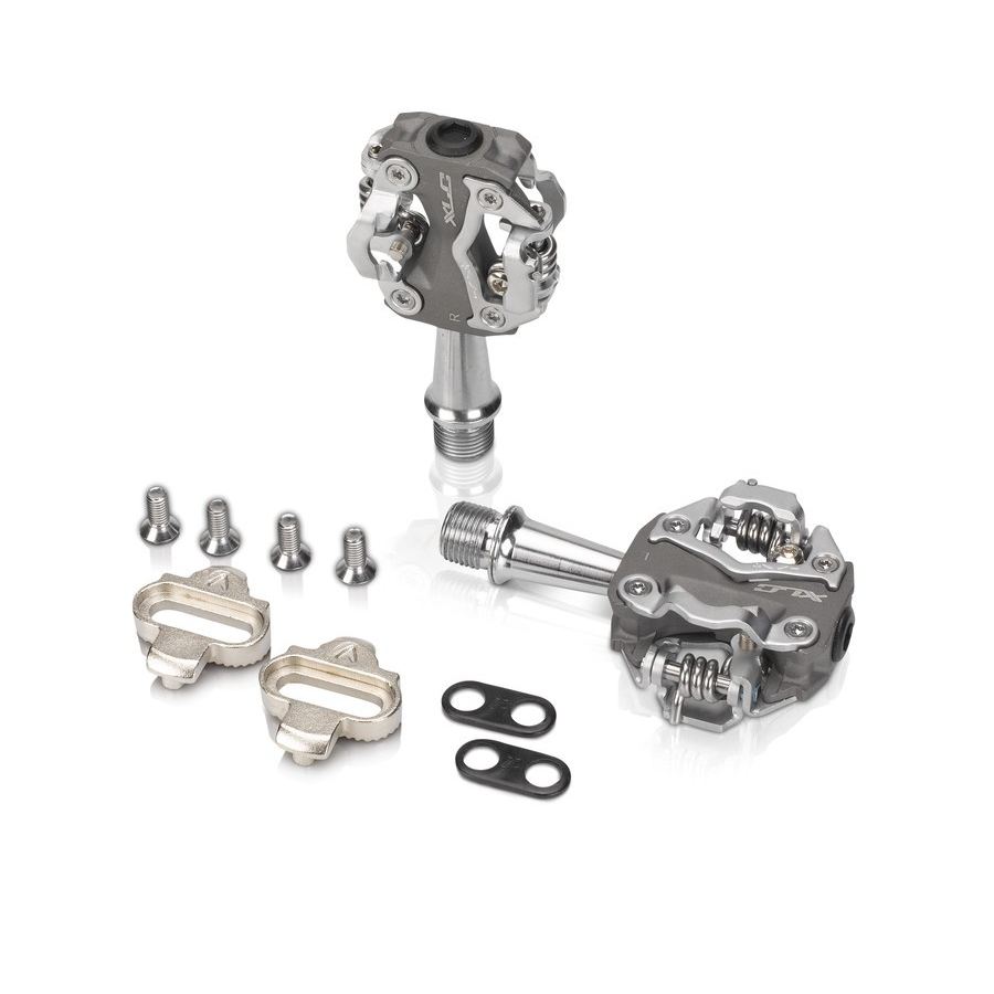 sistema pedales pd-s15 gris/plata doble cara aluminio