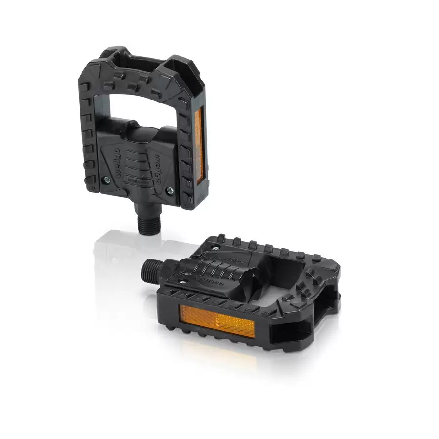 pedal plegable pd-f01 cuerpo de material plástico engomado eje cromado negro - image