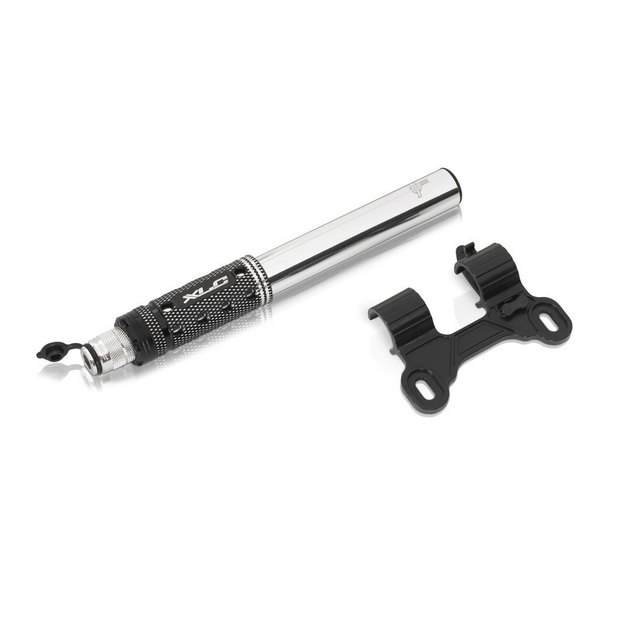 Mini pump PU-A05 11 bar silver/black aluminium 185mm DV/SV