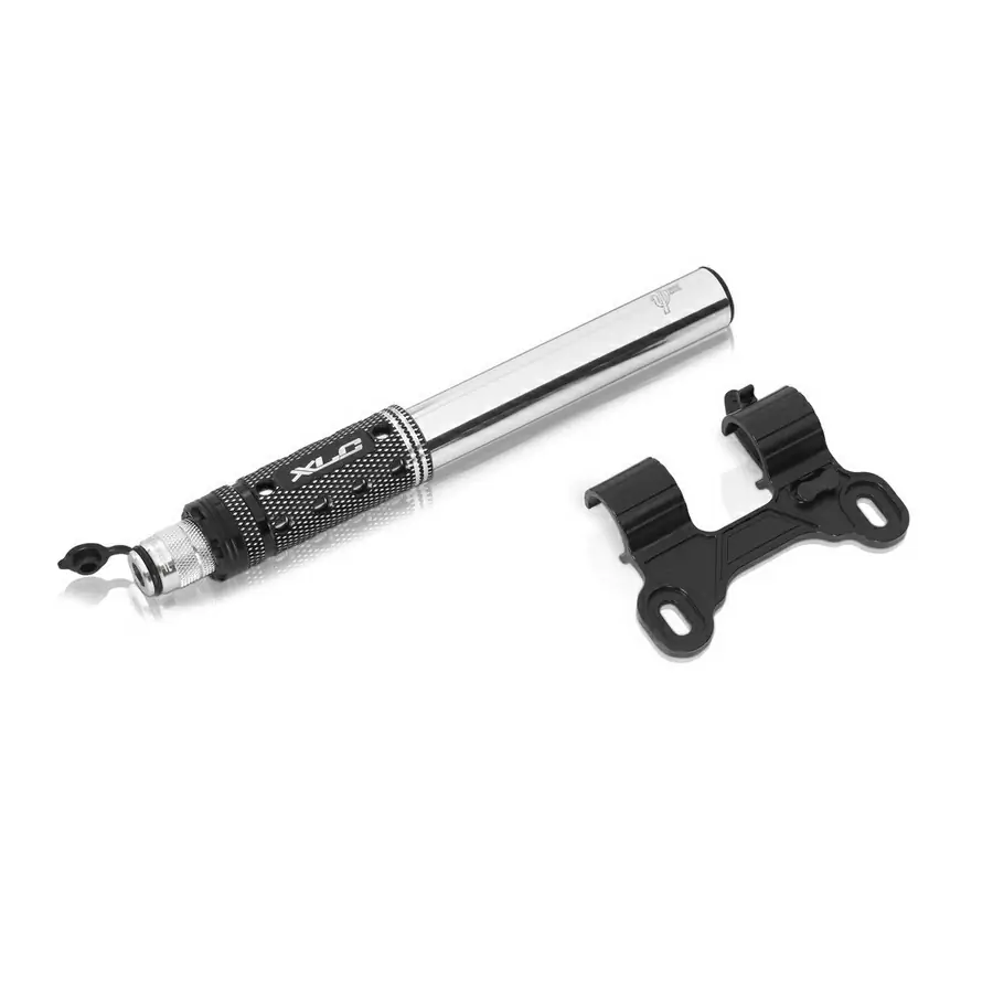 Mini pump PU-A05 11 bar silver/black aluminium 185mm DV/SV - image