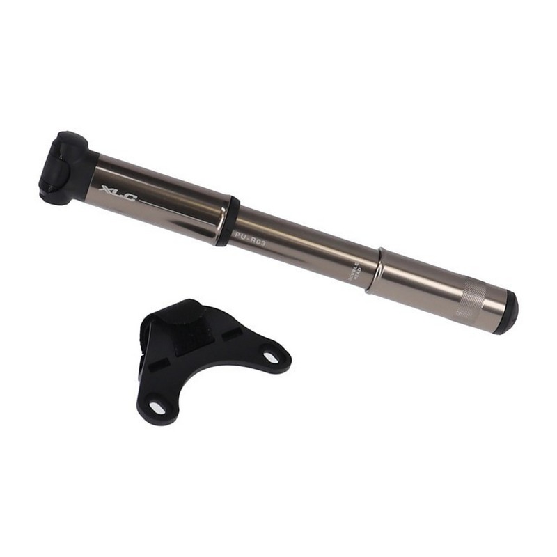 Mini pompe PU-R03 11bar 220mm aluminium double tête Argent/Bronze