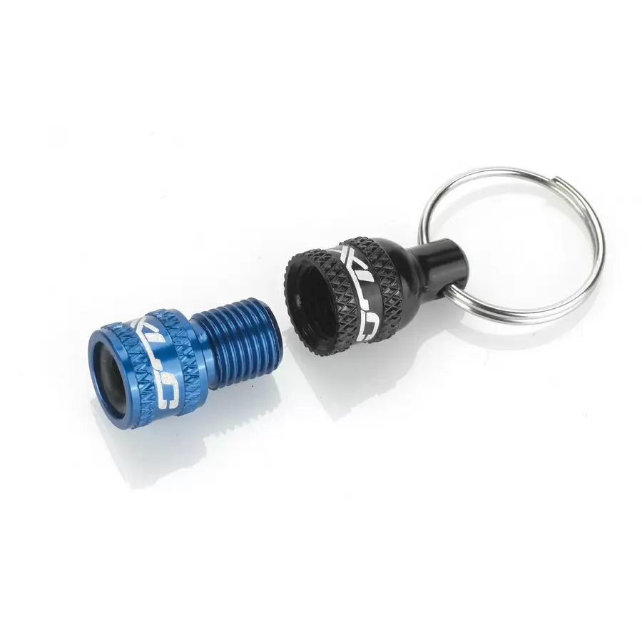 Adaptador de válvula inclui chaveiro AV em DV/SV preto/azul - image
