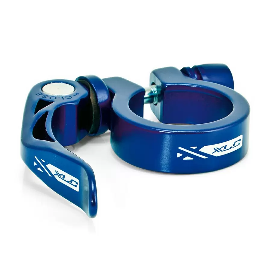 Sattelstützen-Klemmring PC-L04 34,9mm blau mit Schnellspanner - image