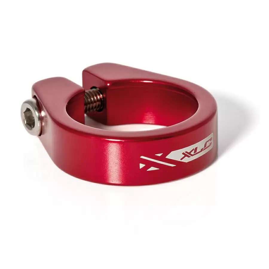 Seat post clamping ring PC-B05 31,6mm aluminium with socket screw red - image