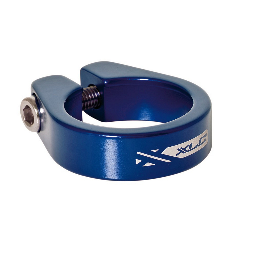 Seat post clamping ring PC-B05 31,6mm aluminium with socket screw blue
