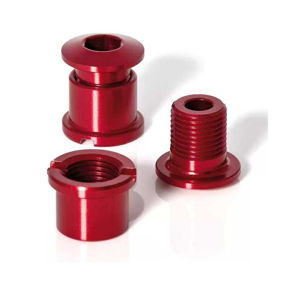 Chain ring screws 5 piece set, red - image