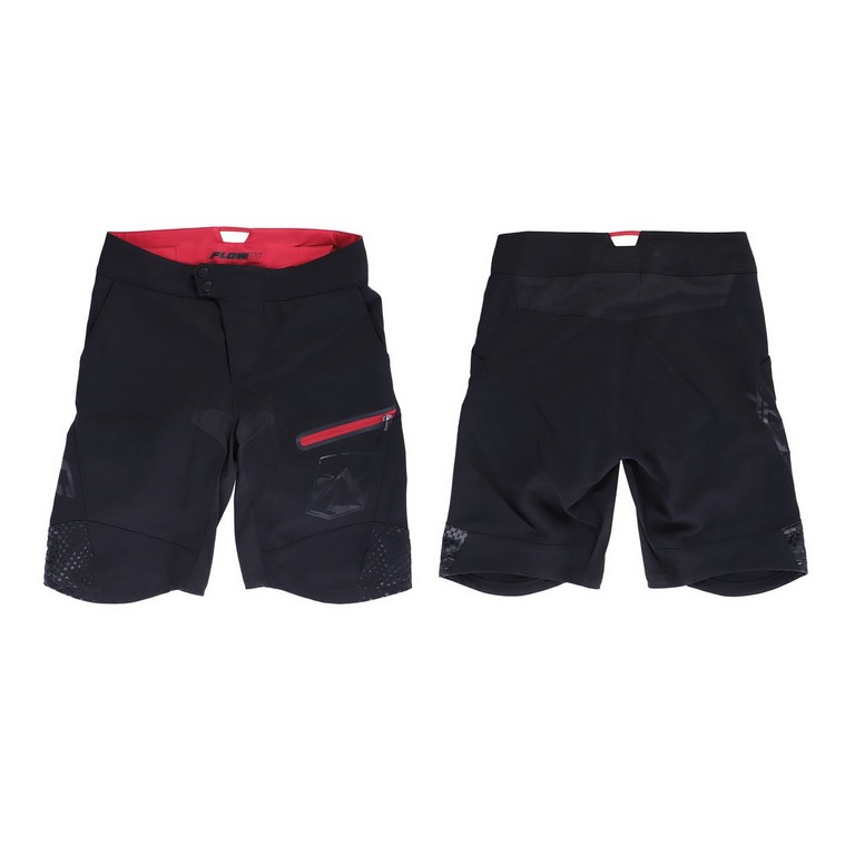 Shorts femininos Flowby Enduro TR-S26 preto/vermelho tamanho XS