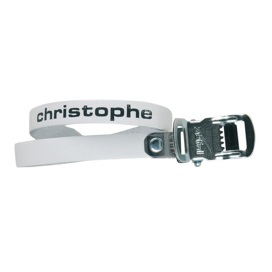 par footstrap set christophe 516 cuero 370mm blanco